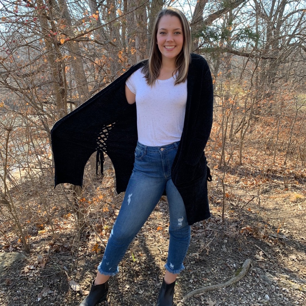 NWT Black Chenille Cardigan
